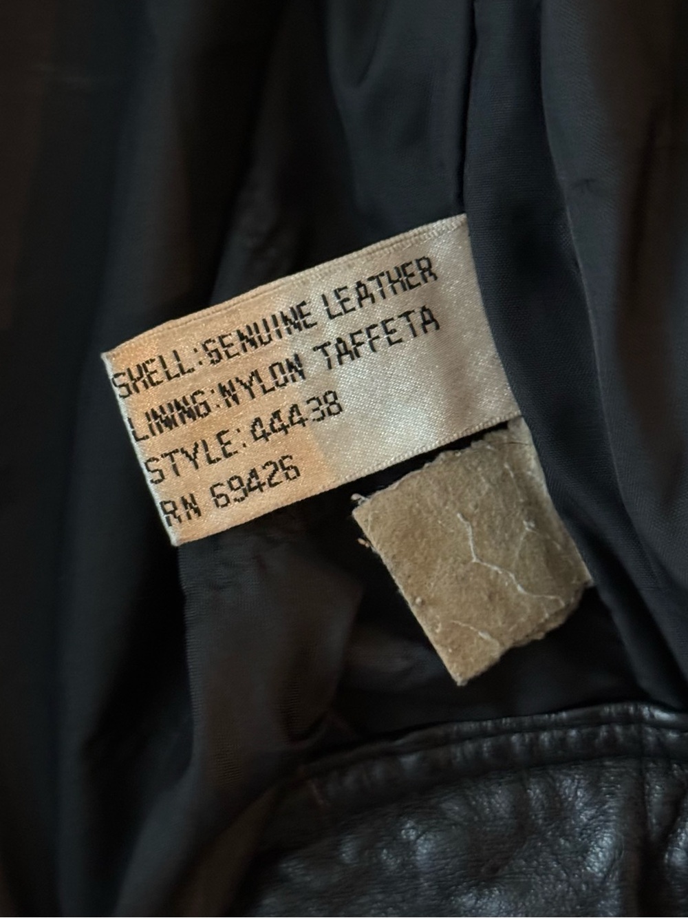 Vintage Black Leather Zip-Front Jacket - Picture 5 of 6